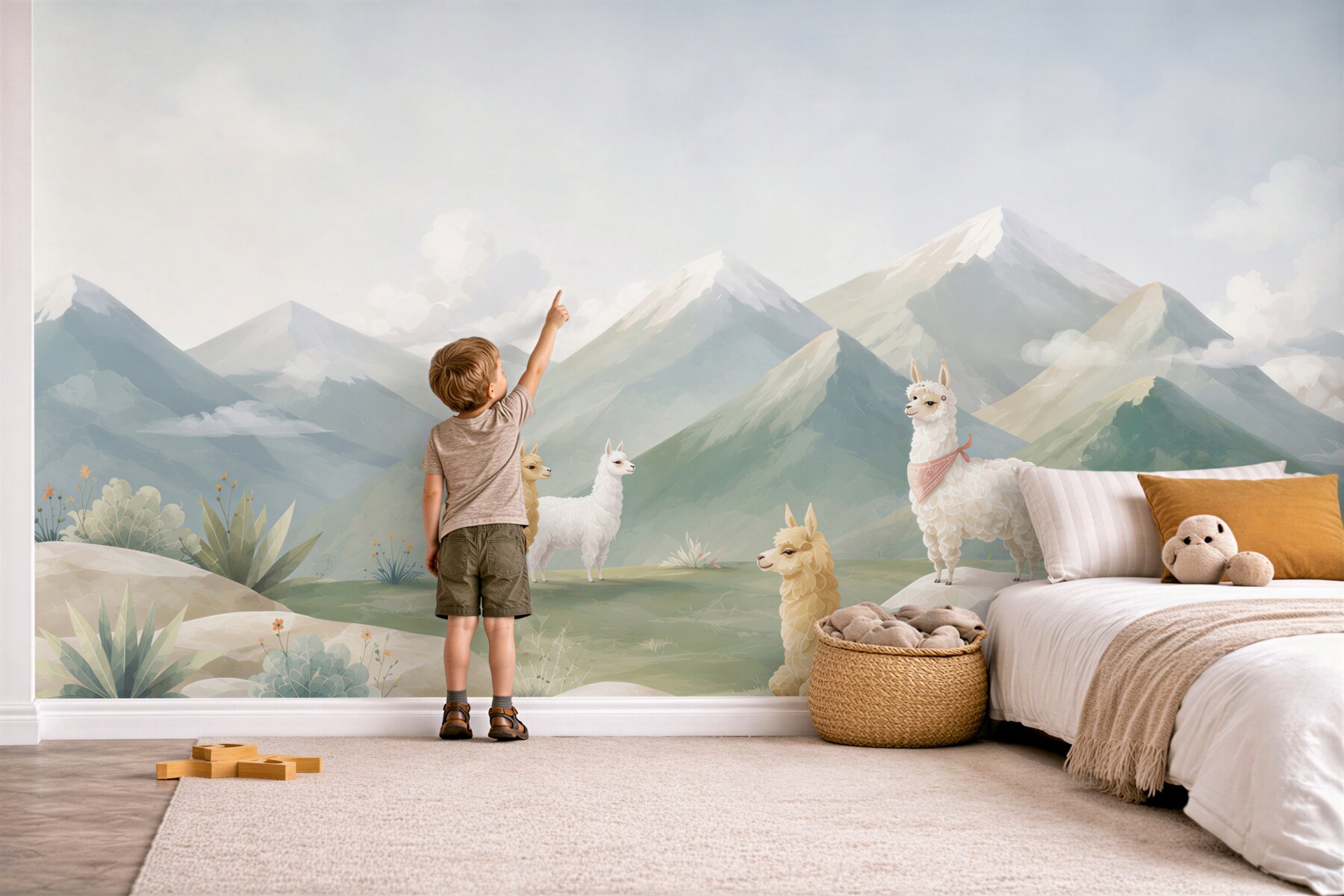 Papier peint Alpax se repose devant les montagnes