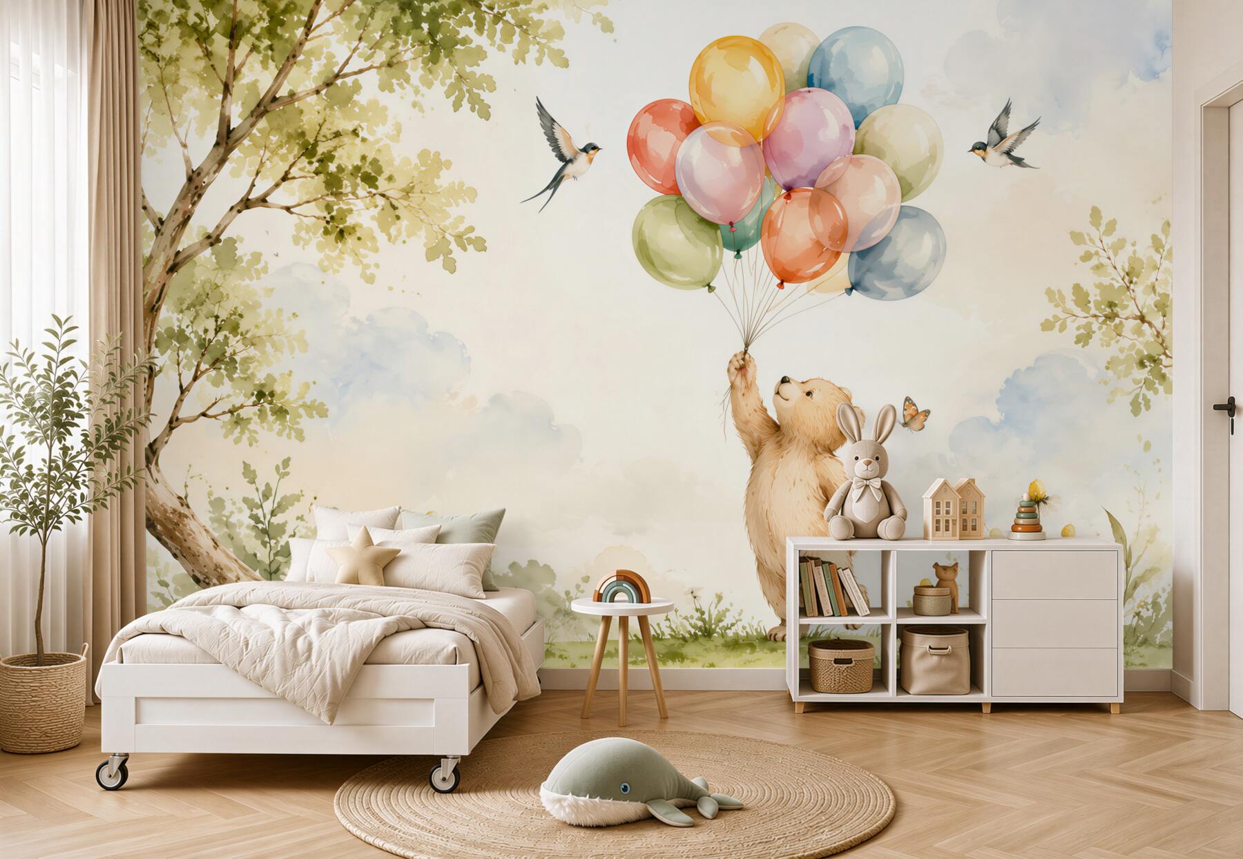 Papier peint Ours et lien de balles