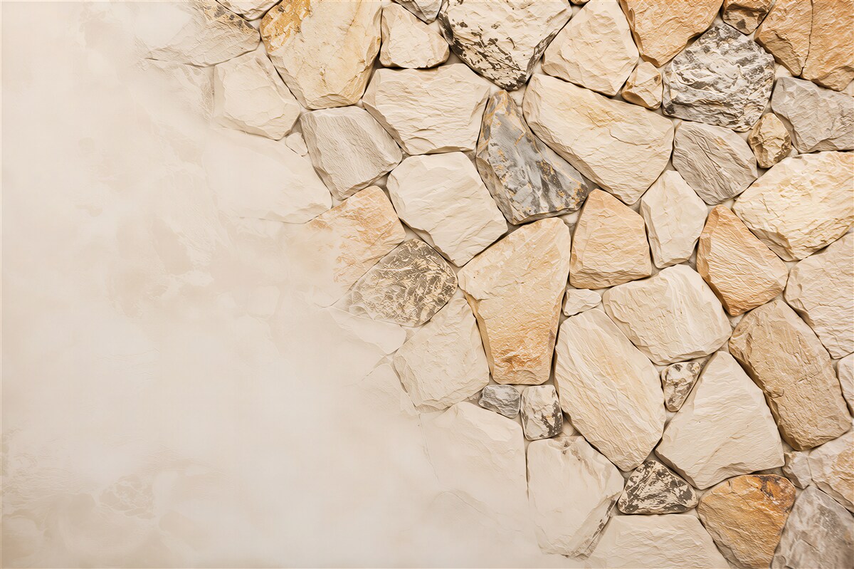 Papier peint mur en pierre beige avec des roches irrégulières naturelles