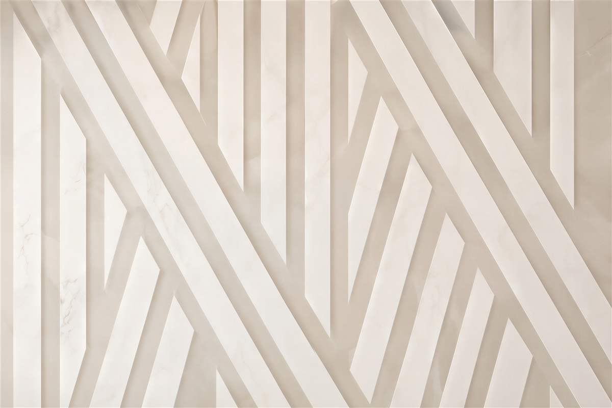 Papier peint bandes géométriques 3D beiges modernes pour un intérieur élégant