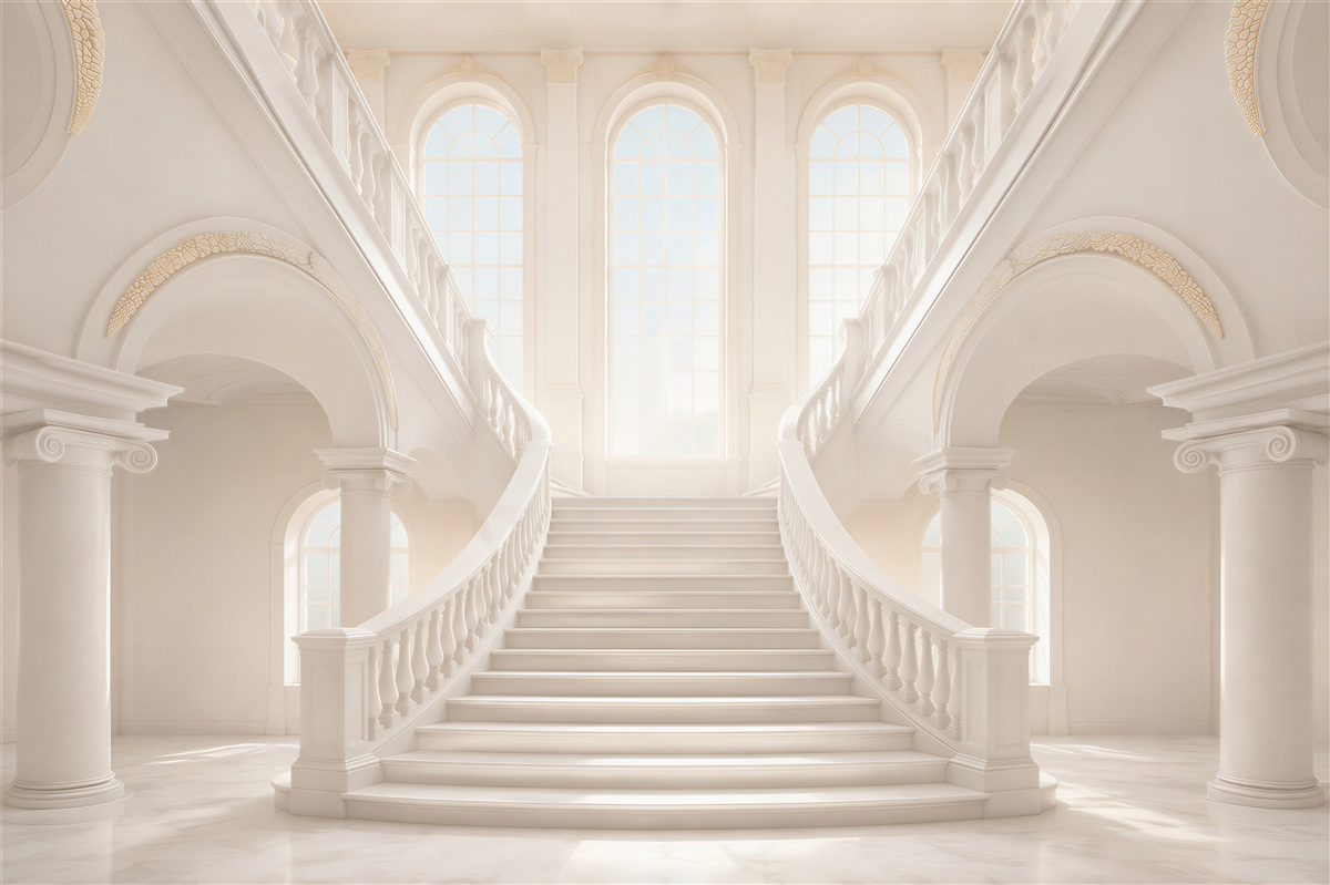 Papier peint escaliers blancs de palais à l'intérieur élégante classique
