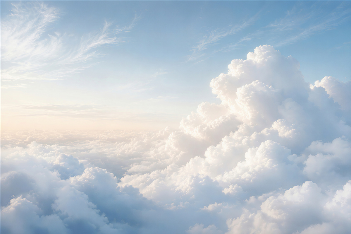 Papier peint nuages dans un ciel bleu subtil et relaxant