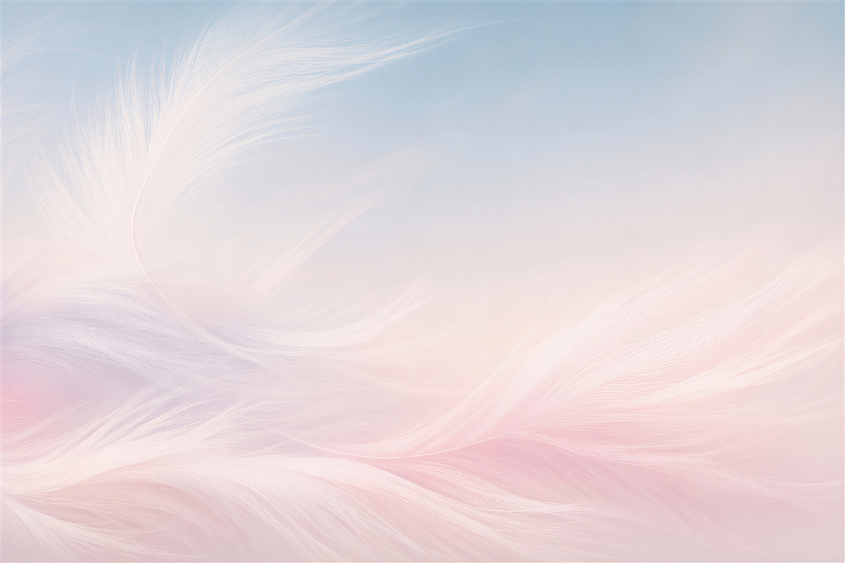 Papier peint délicates plumes pastel roses et bleues pour la chambre