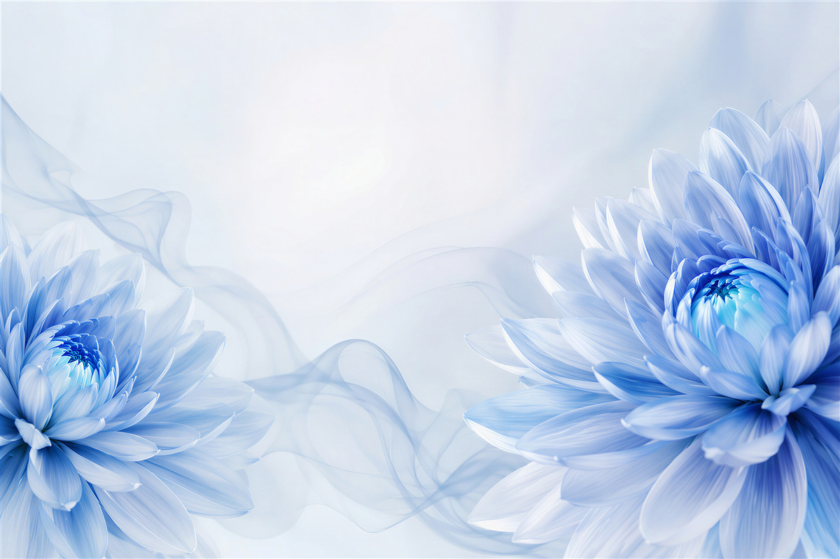 Papier peint fleurs bleues sur fond clair élégante abstraction florale
