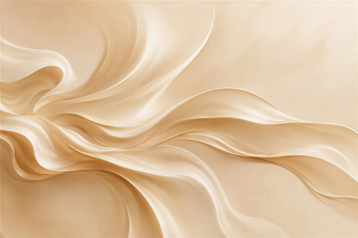 Papier peint vagues dorées abstraites beiges élégantes pour le salon