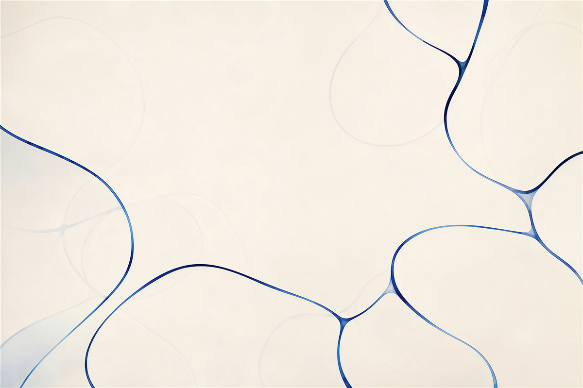 Papier peint lignes bleues abstraites sur fond clair moderne