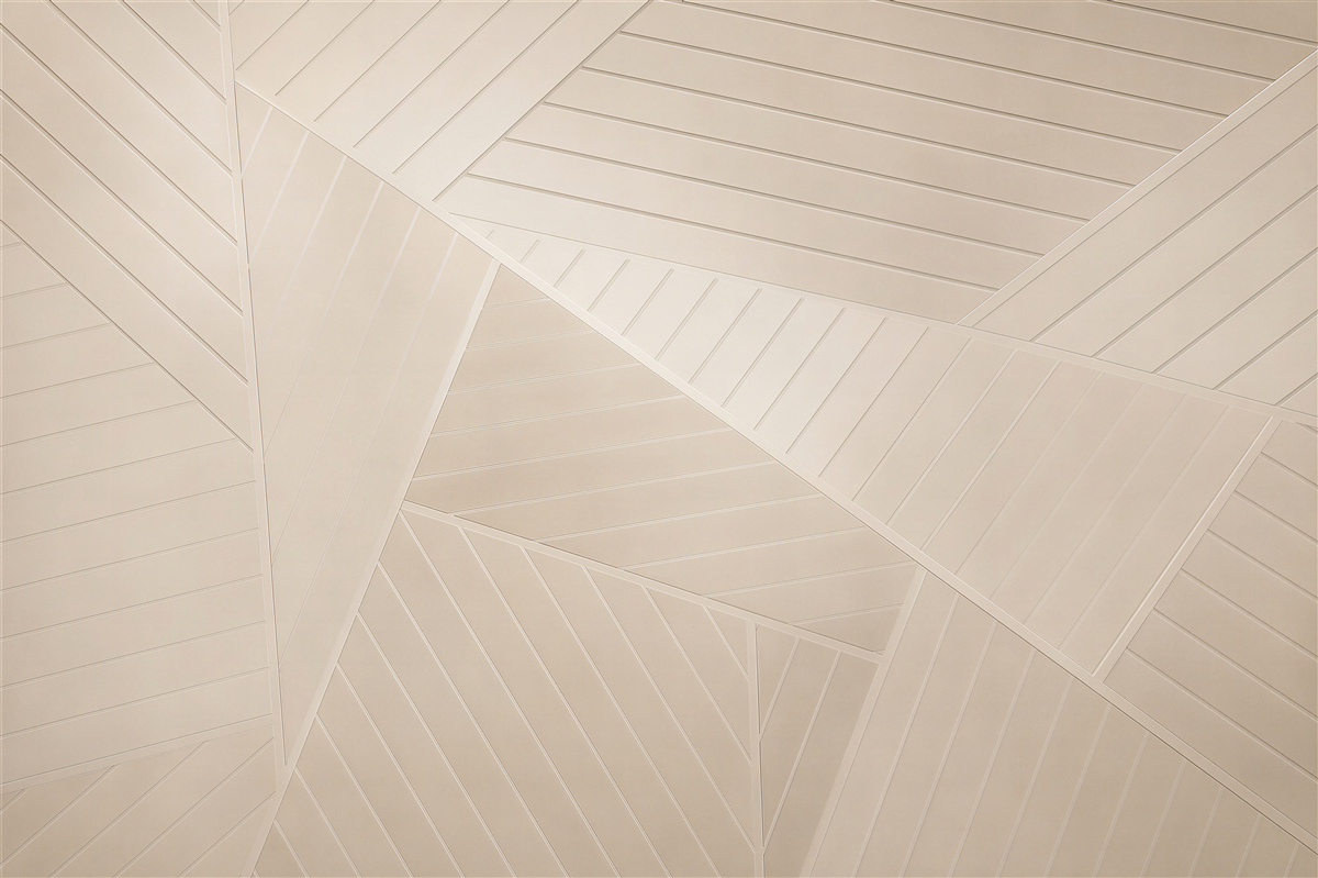 Papier peint géométrique panneaux en bois beiges modernes