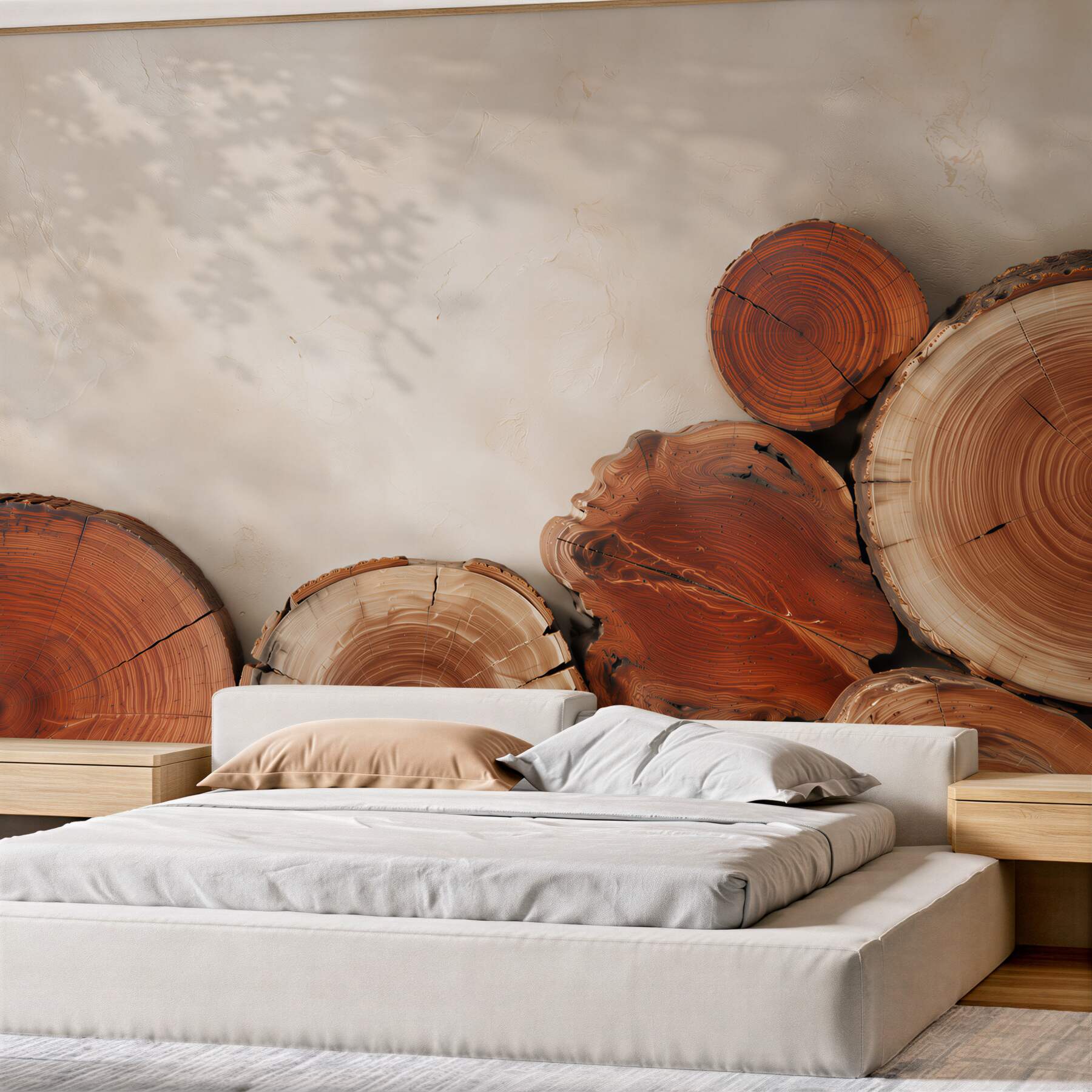 Papier peint motifs de bois bruns naturels pour intérieur rustique