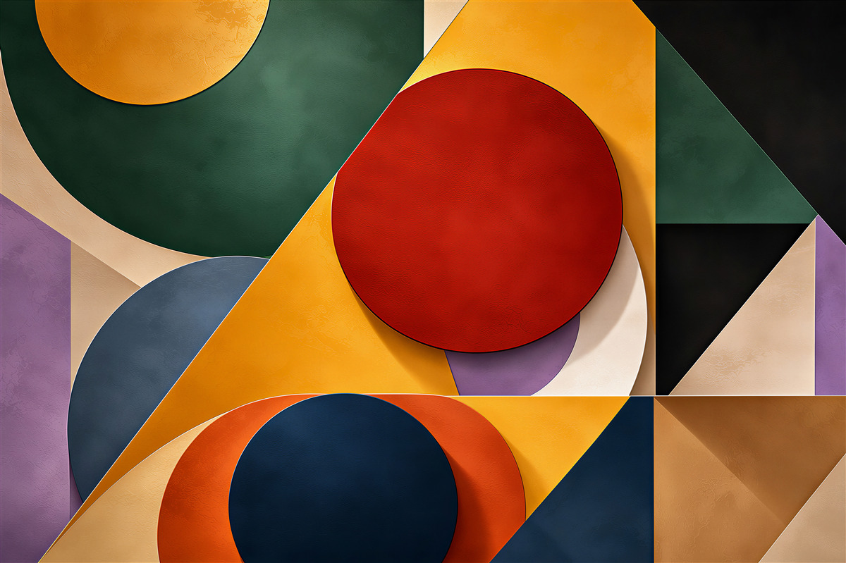 Papier peint abstraction géométrique avec cercles colorés moderne