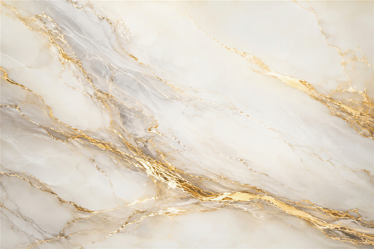 Papier peint marbre crème avec veines dorées élégante moderne