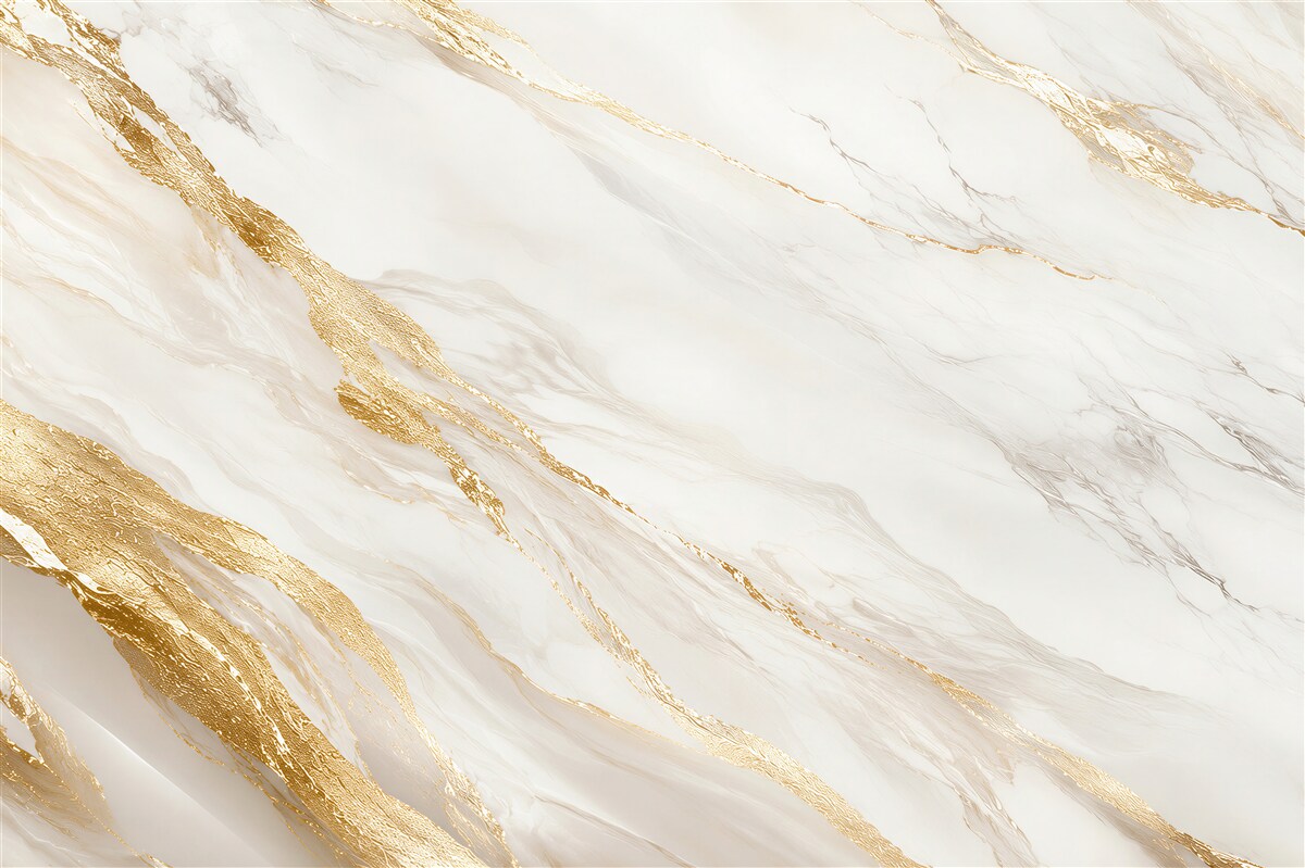 Papier peint marbre blanc avec des veines dorées élégant pour le salon