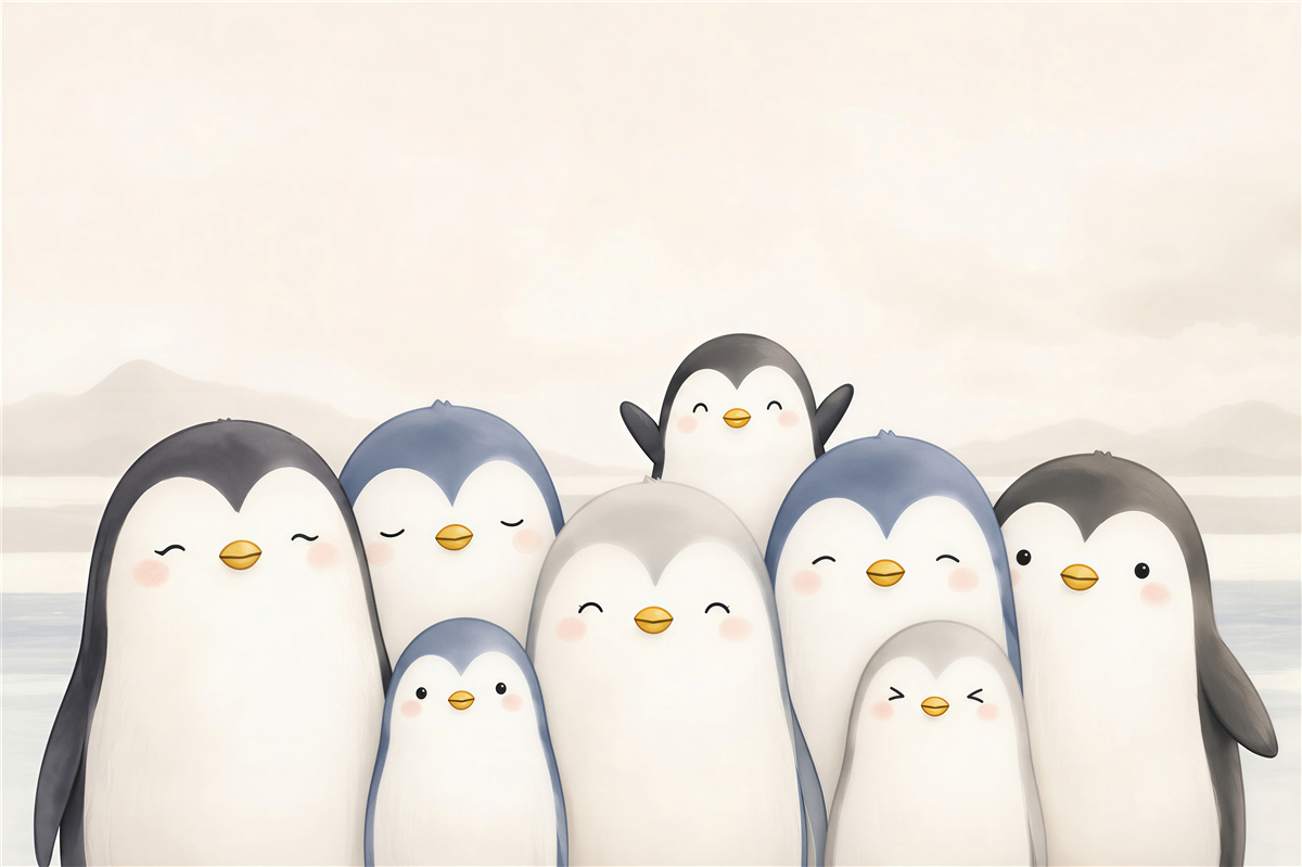 Papier peint pingouins avec ballon