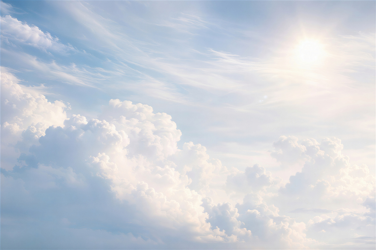 Papier peint soleil éclatant au milieu des nuages orageux