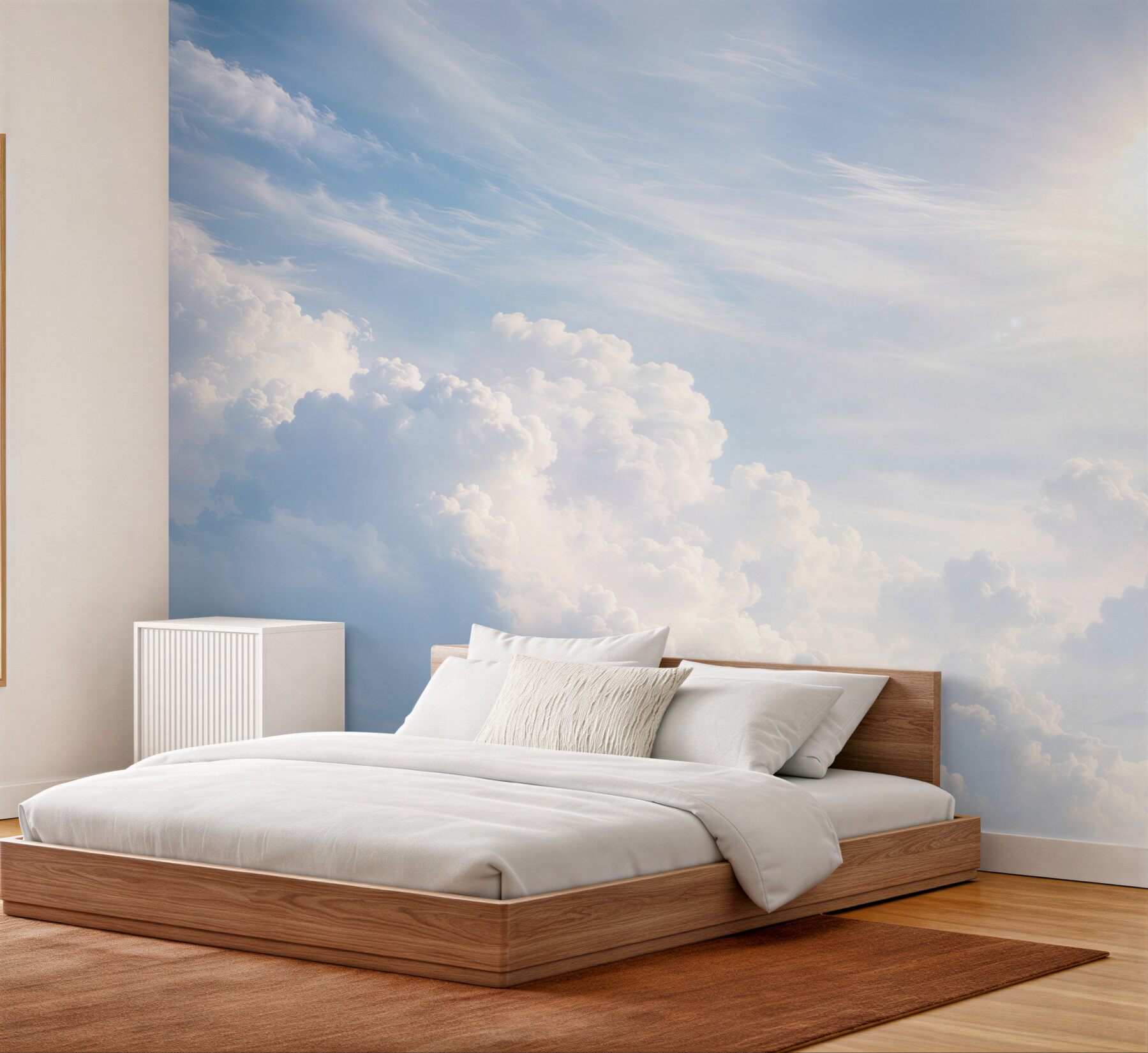 Papier peint soleil éclatant au milieu des nuages orageux