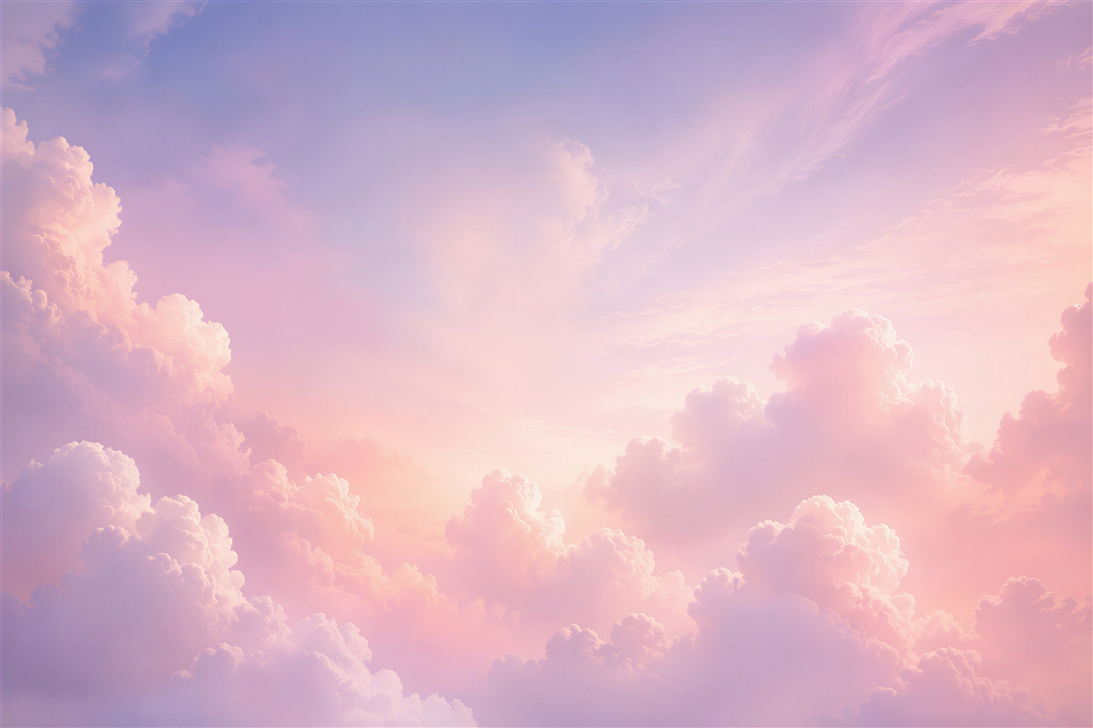 Papier peint nuages roses au coucher du soleil