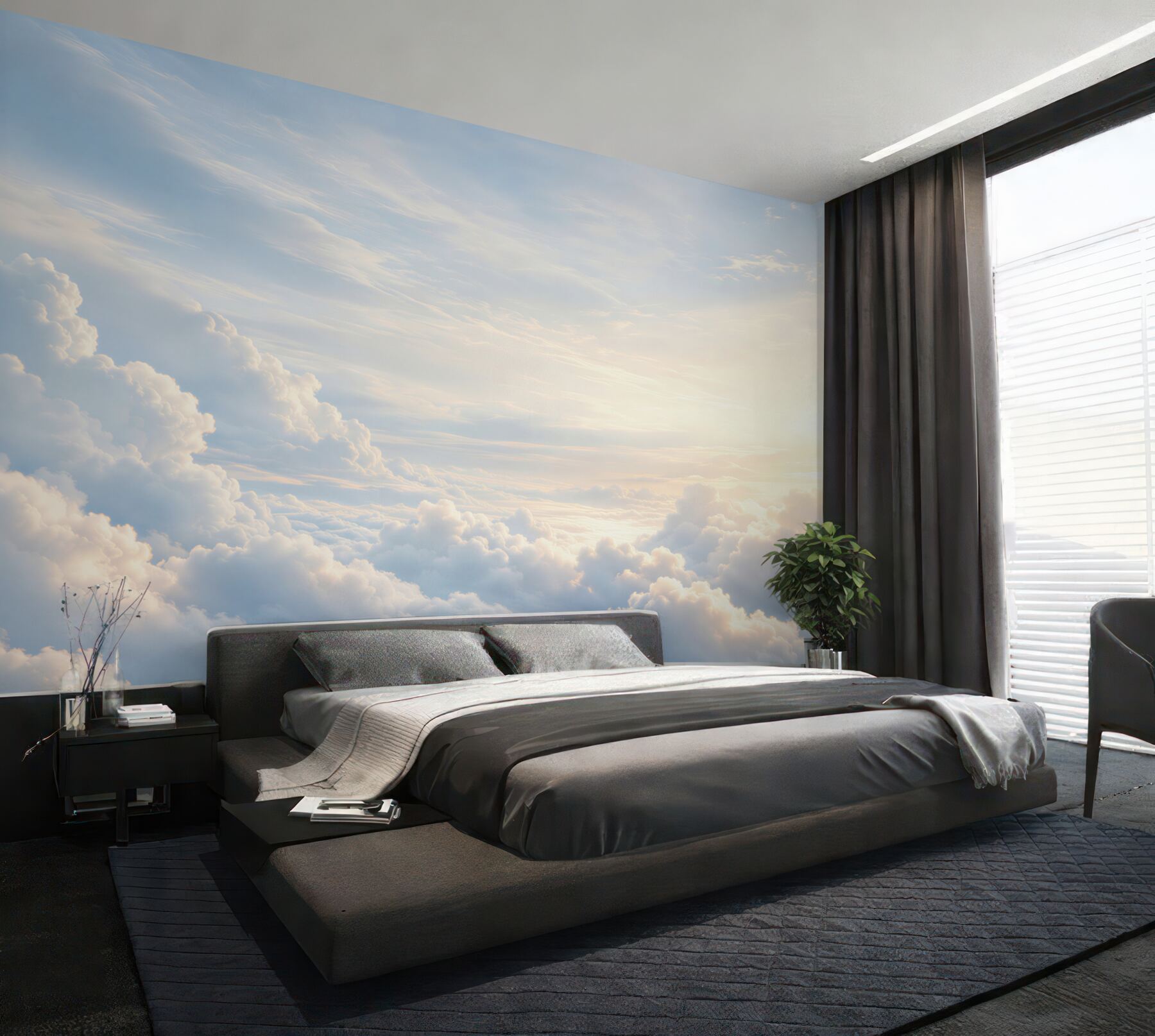 Papier peint nuages au coucher du soleil