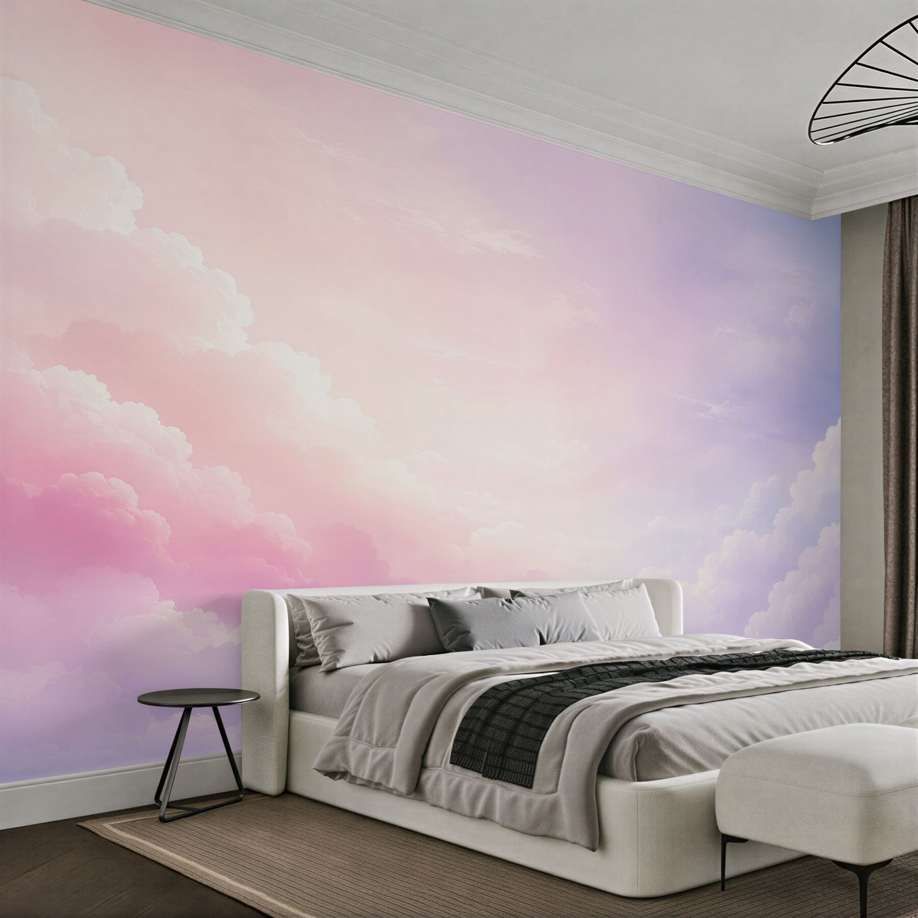 Papier peint ciel abstrait rose et bleu lumineux