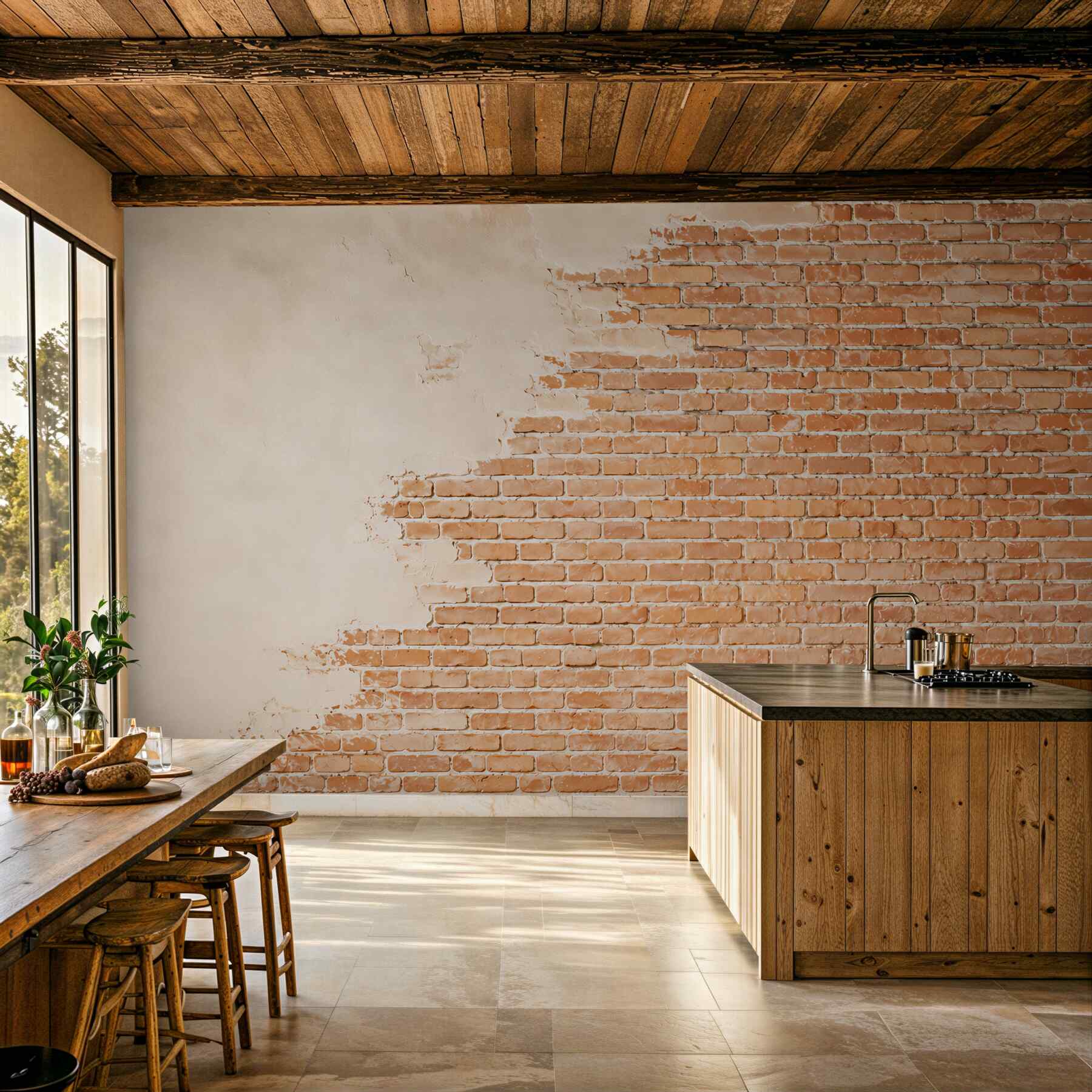 Papier peint grande fissure dans le mur
