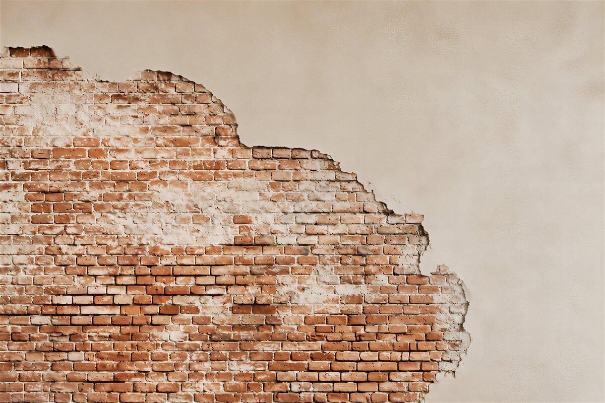 Papier peint fragment d'un vieux mur en briques