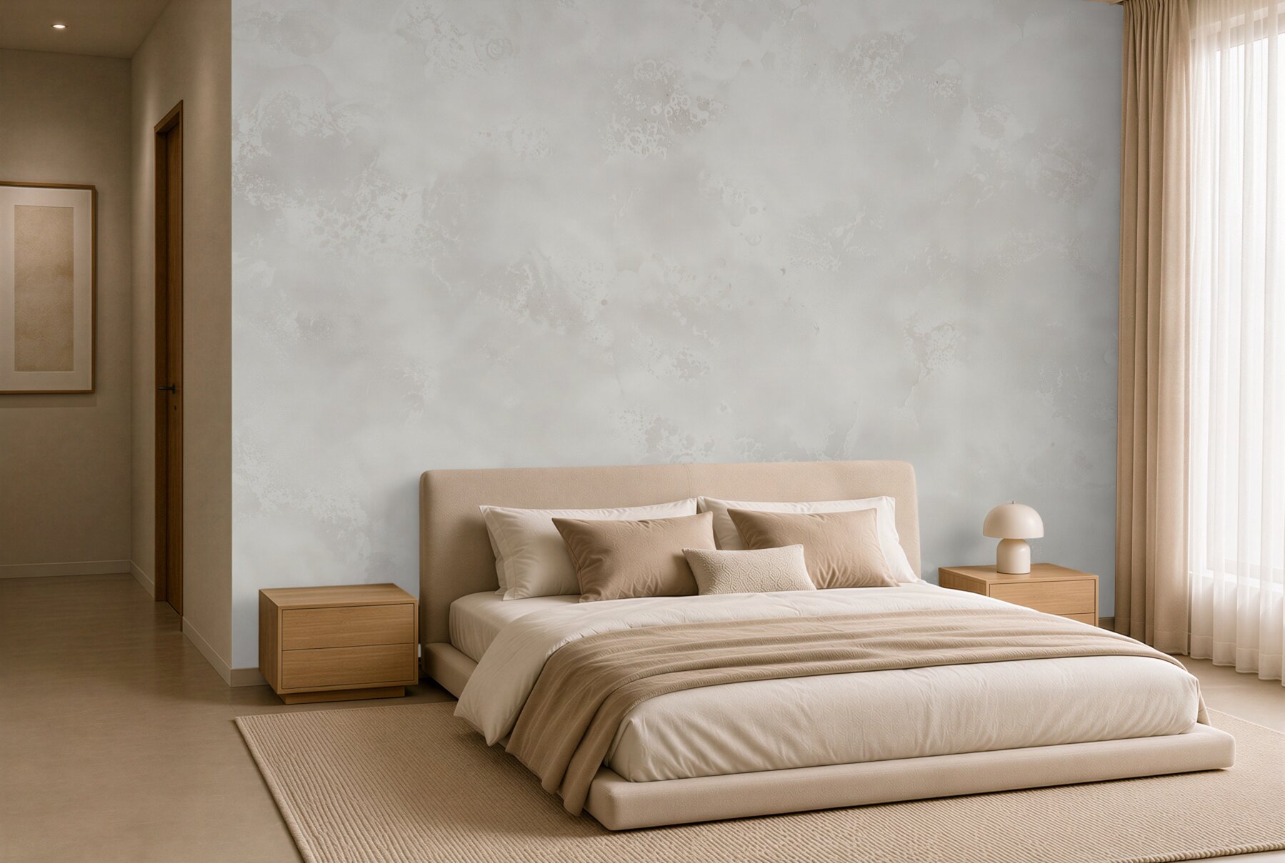 Papier peint mur en béton gris clair