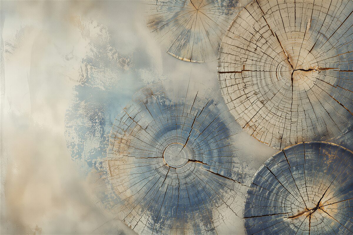 Papier peint panneaux de troncs d'arbres abattus