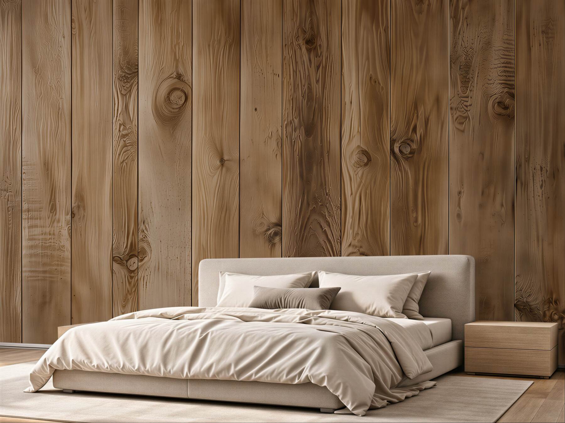 Papier peint poutres en bois brun foncé