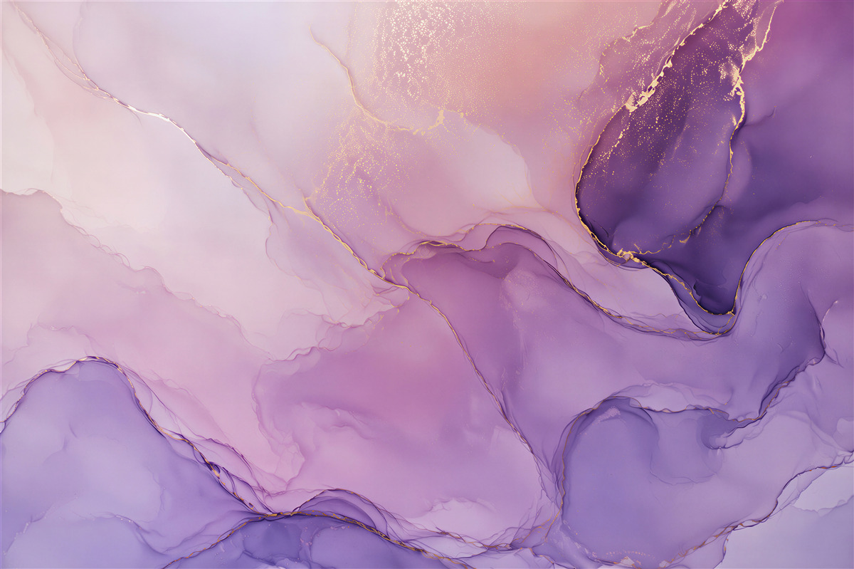 Papier peint fond marbré lilas avec or