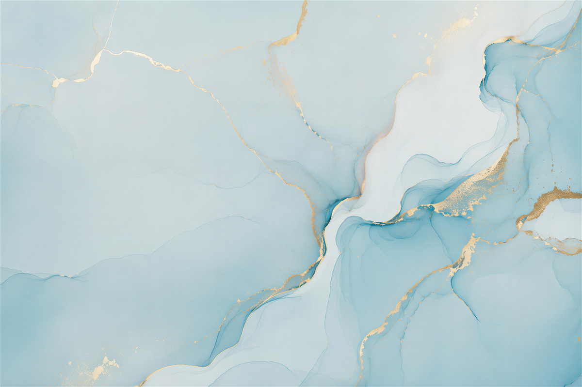 Papier peint marbre turquoise et bleu