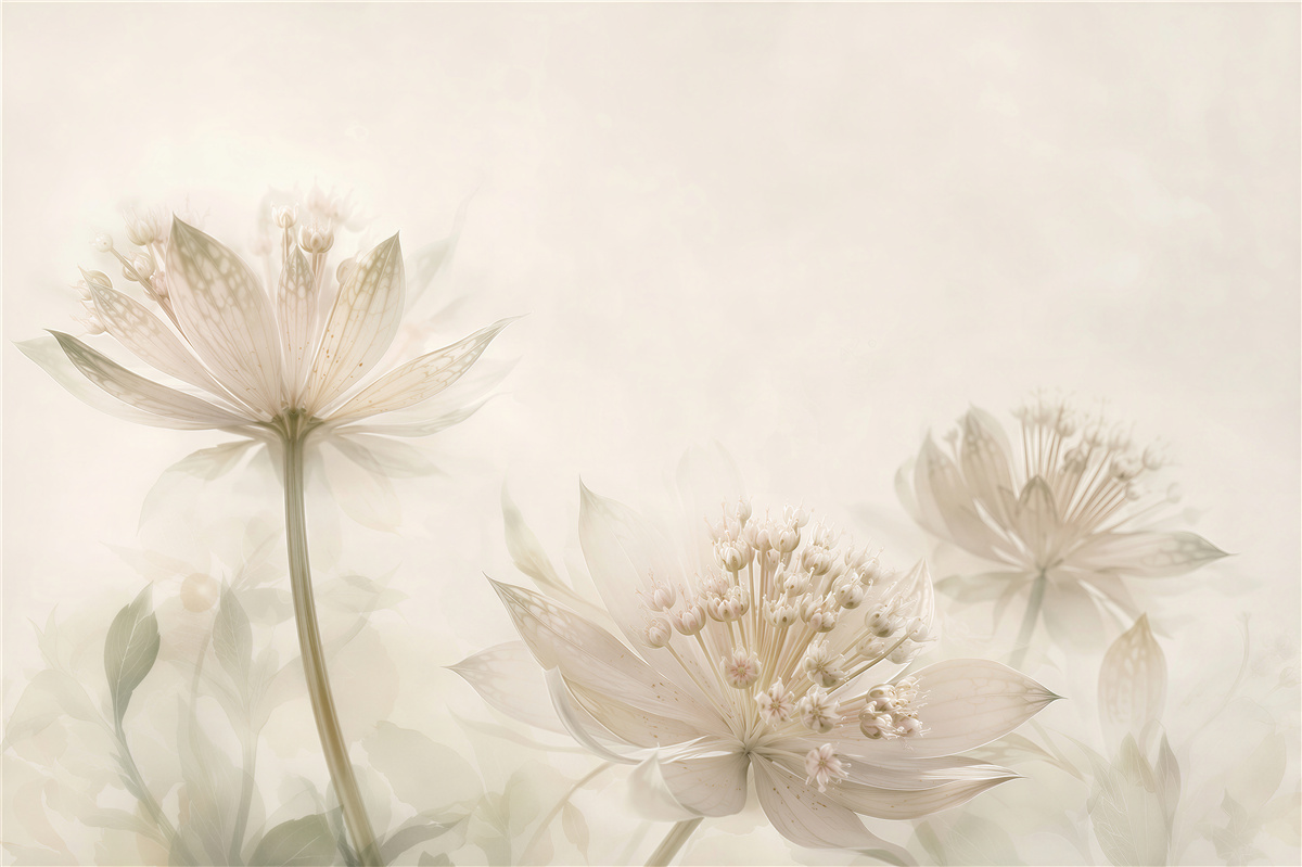 Papier peint fleurs de lotus noir et blanc