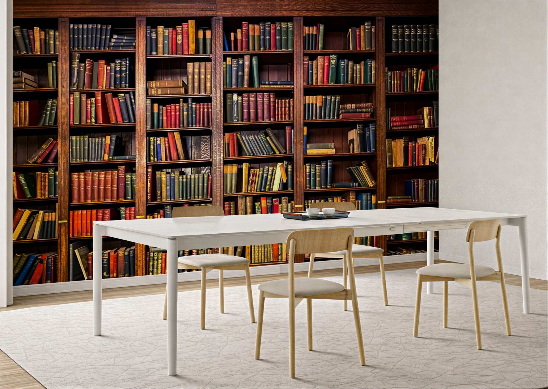 Papier peint réservez une grande bibliothèque