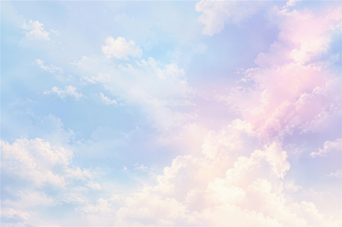 Papier peint ciel clair avec des nuages blancs