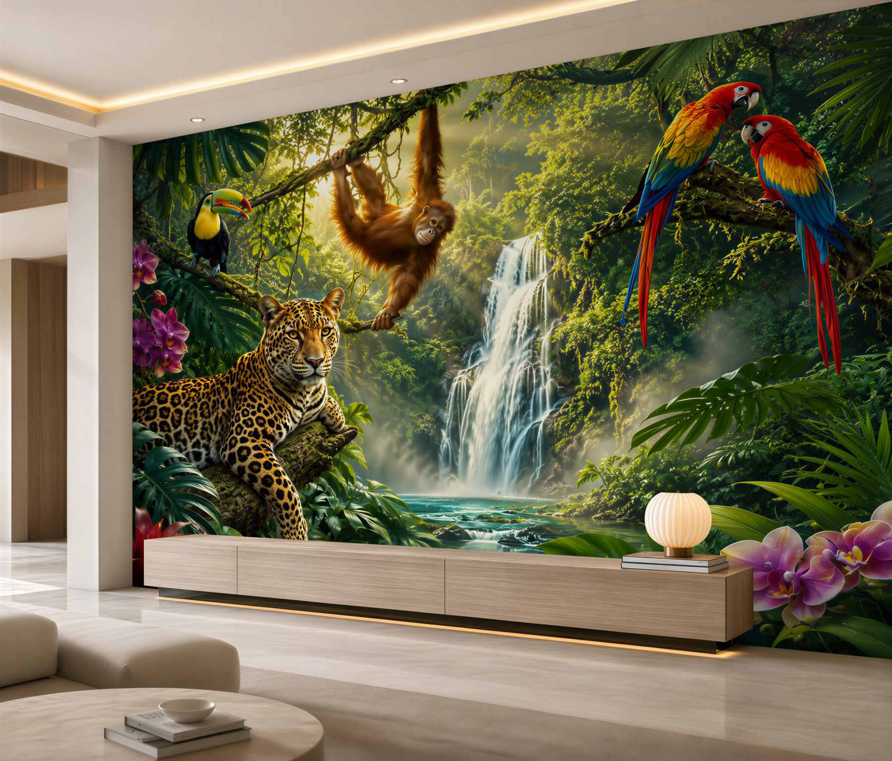 Papier peint habitants de la jungle forestière