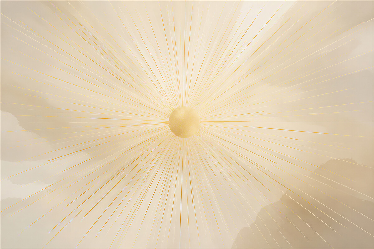 Papier peint rayons lumineux du soleil couchant