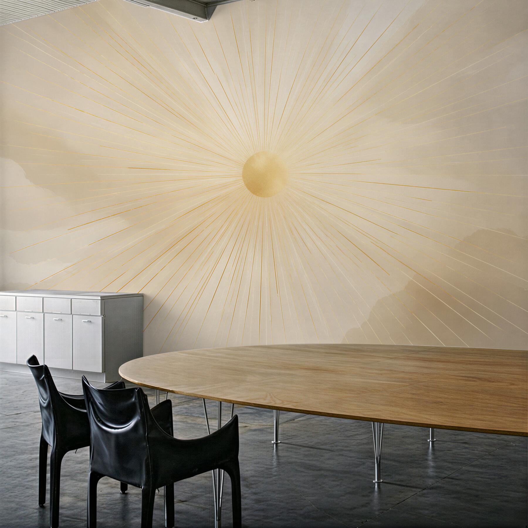 Papier peint rayons lumineux du soleil couchant