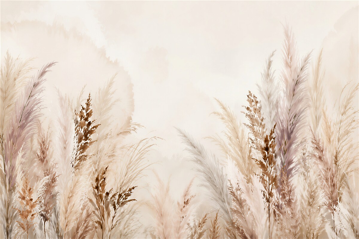Papier peint champ d'herbes d'automne