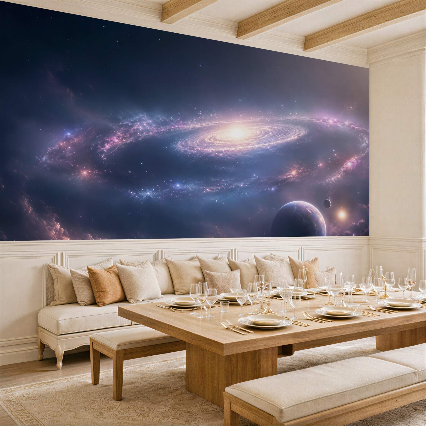 Papier peint système de galaxies autour de soi