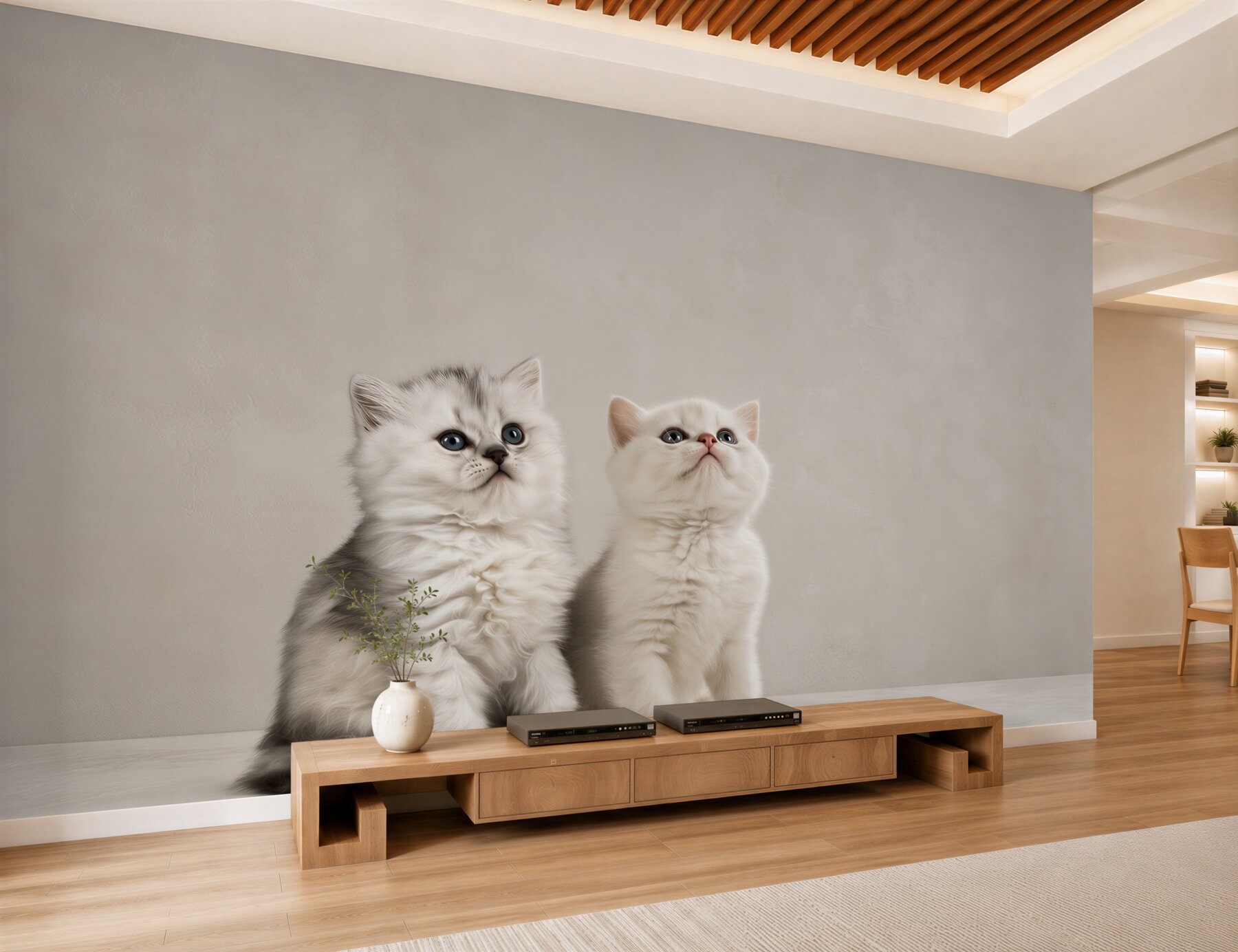 Papier peint plusieurs chats observant
