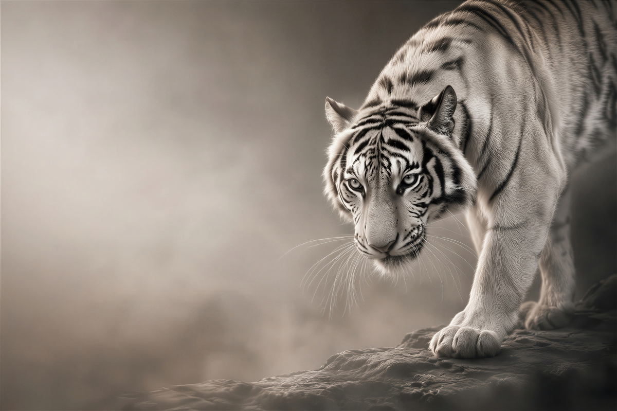Papier peint tigre tapiro sur fond noir