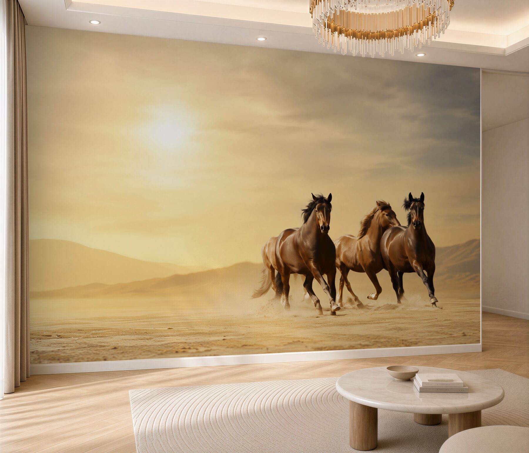 Papier peint chevaux courant vers l'ouest