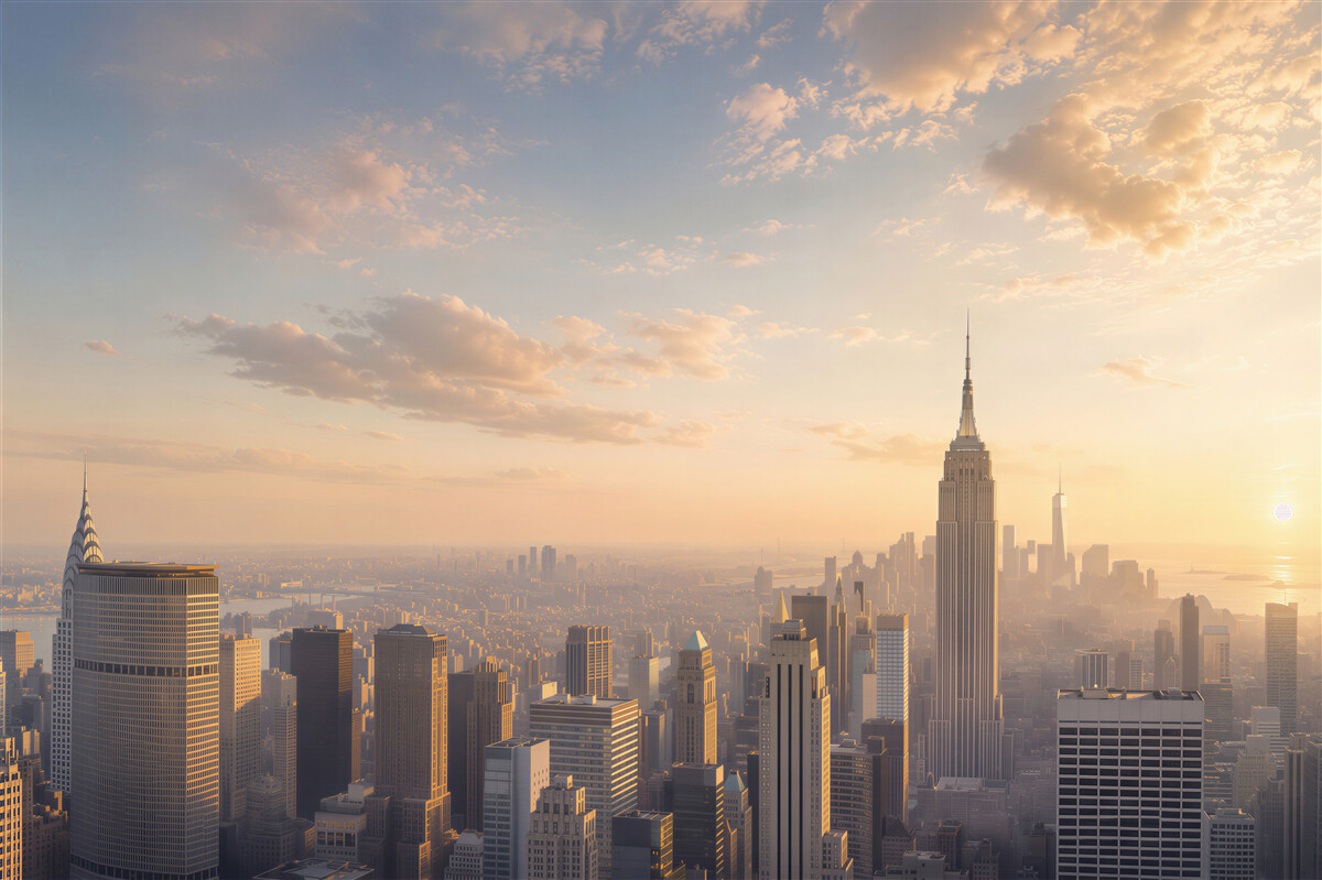 Papier peint New York au coucher du soleil