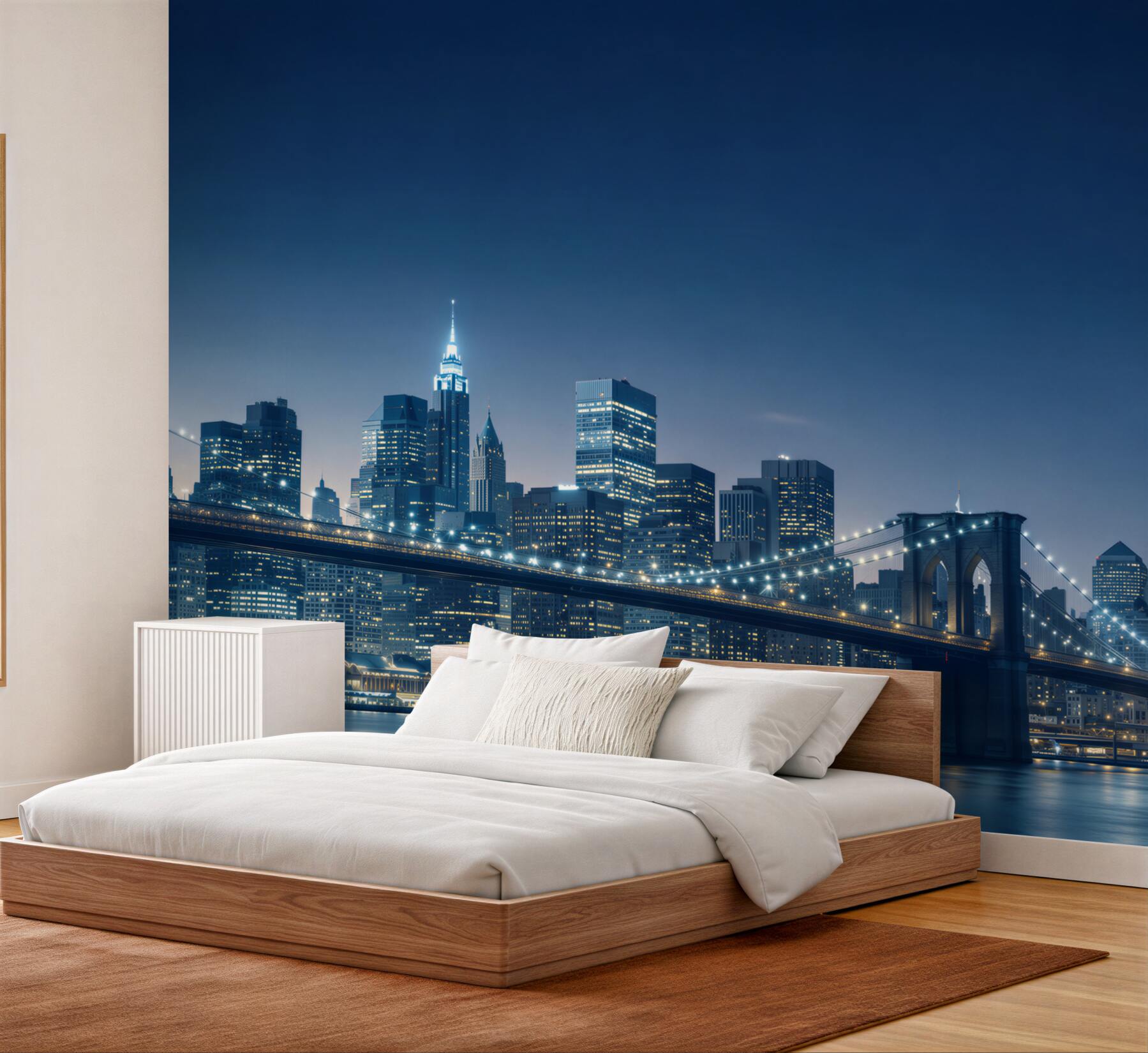 Papier peint Pont de Brooklyn la nuit