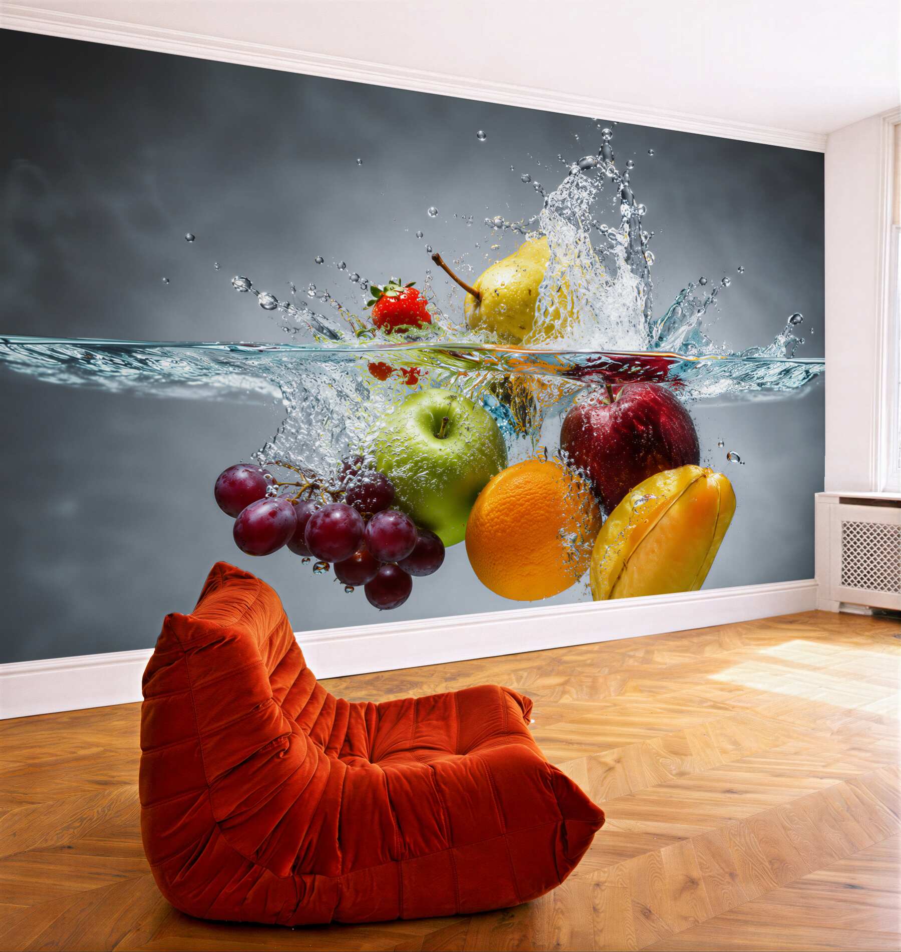 Papier peint fruits dans l'eau