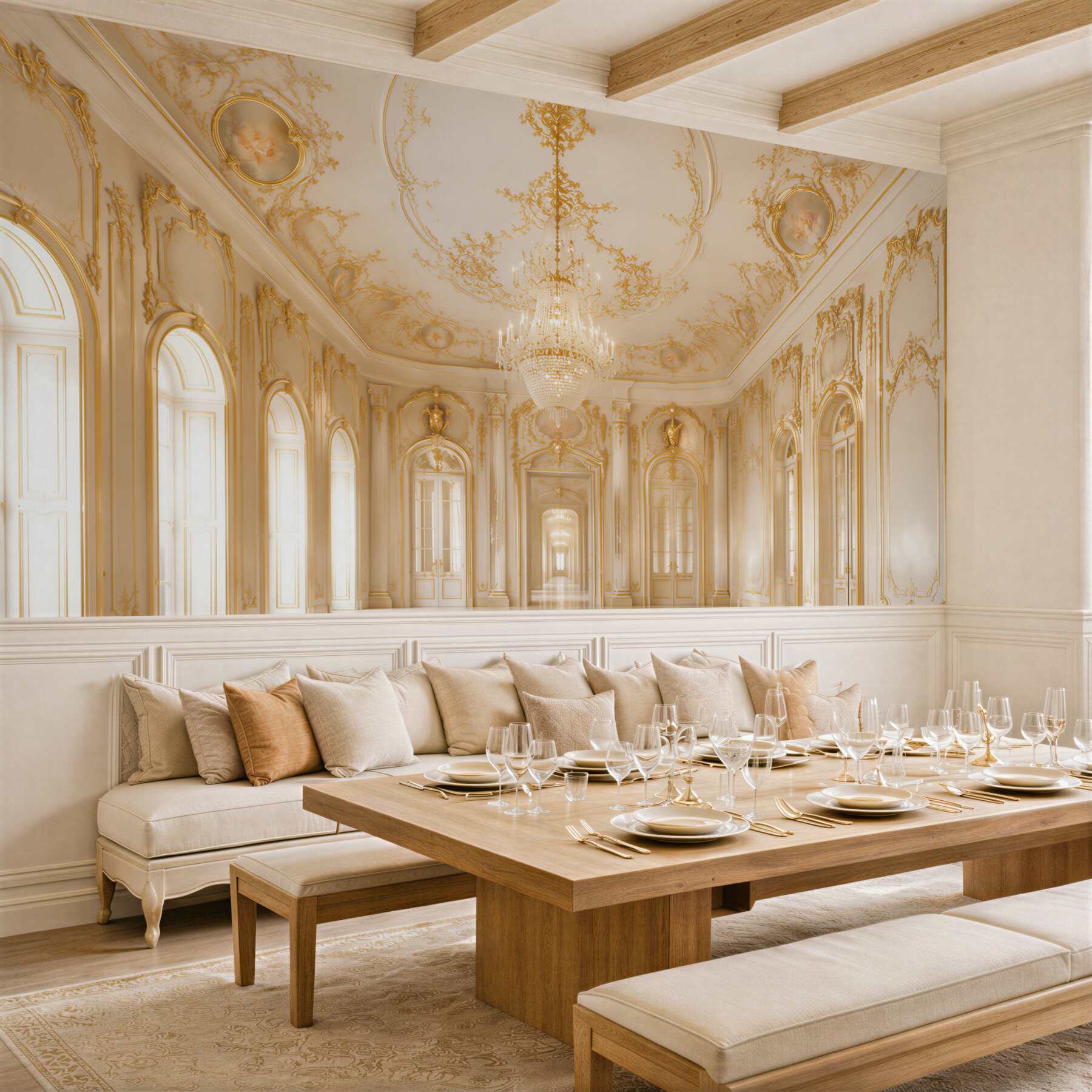 Papier peint intérieur du Palais de Queluz