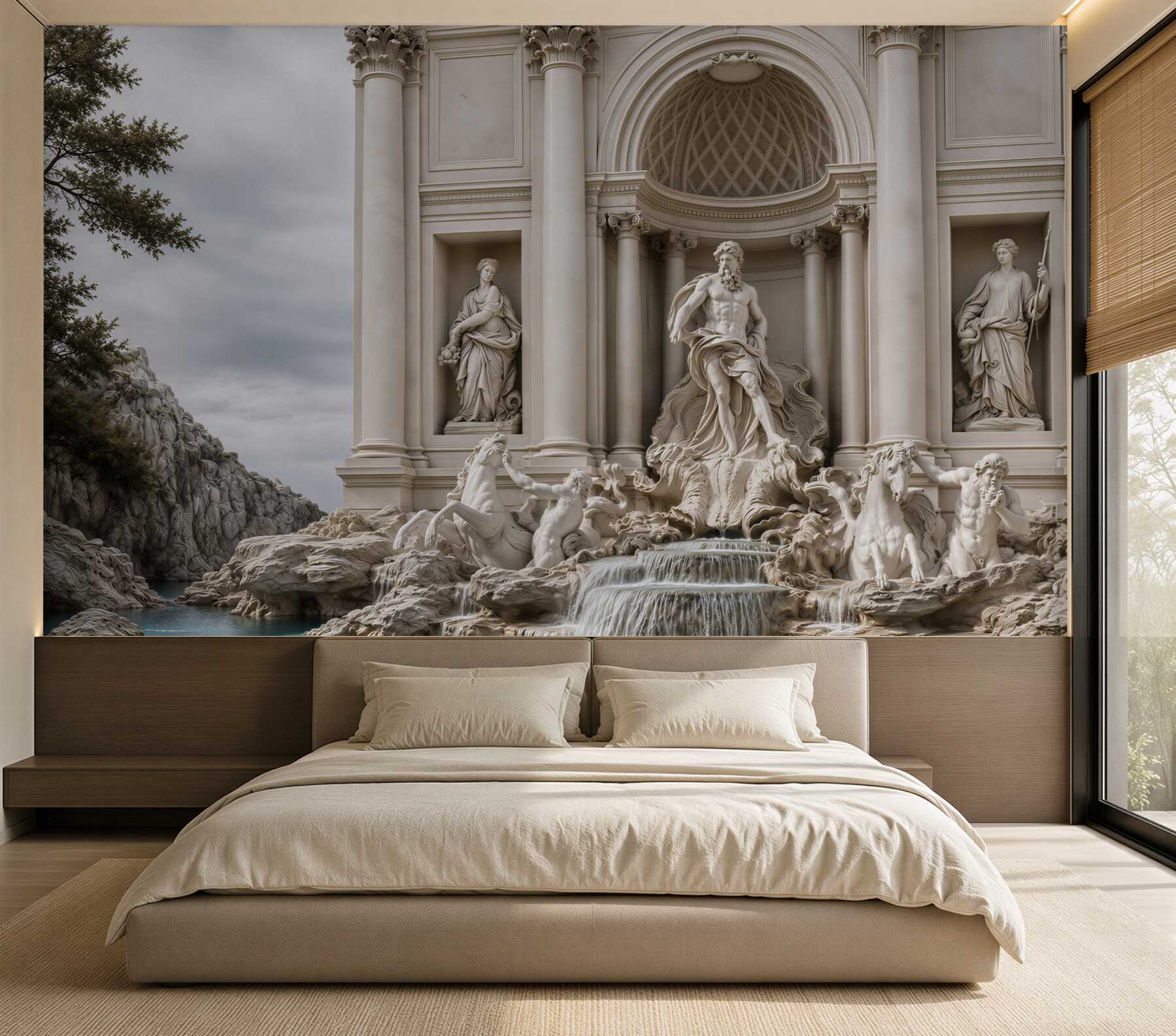 Papier peint sculptures près de la Fontaine de Trevi
