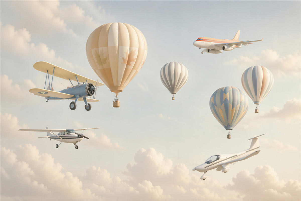 Papier peint compétition aérienne d'avions et de ballons