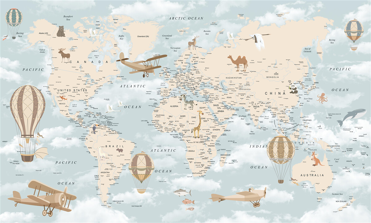Papier peint carte du monde fascinante