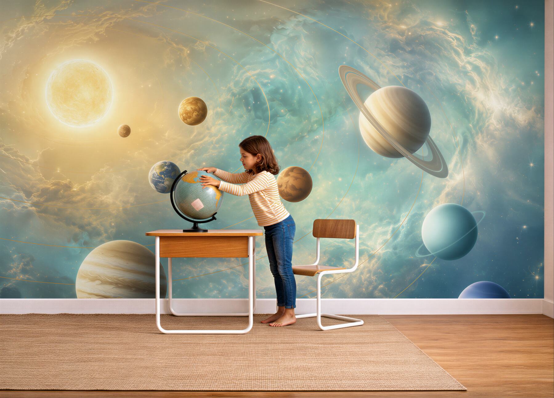 Papier peint plusieurs planètes dans l'espace