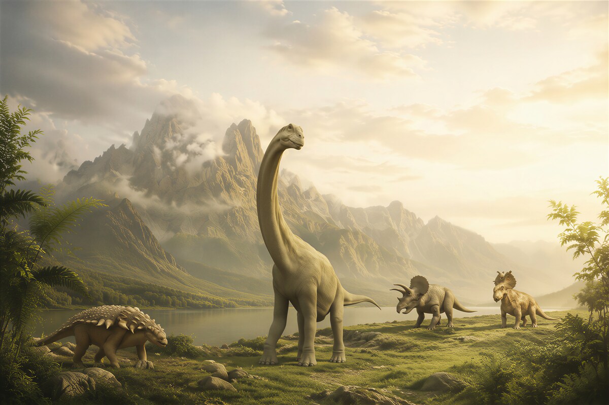 Papier peint dinosaures viennent s'hydrater