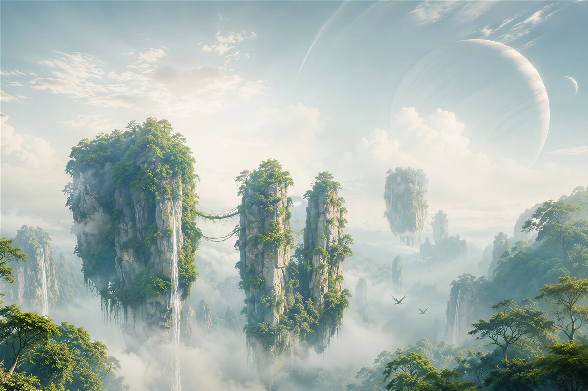 Papier peint planète fantastique Pandora