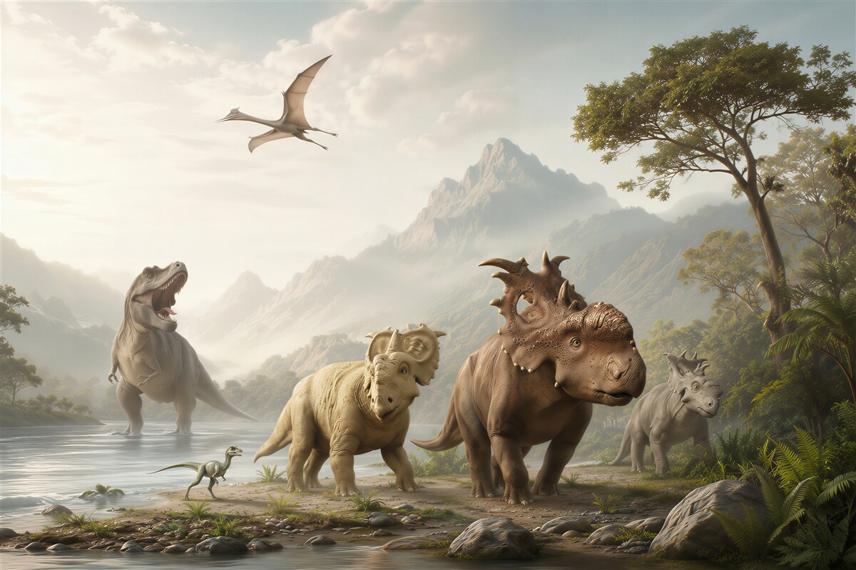 Papier peint dinosaures jurassiques